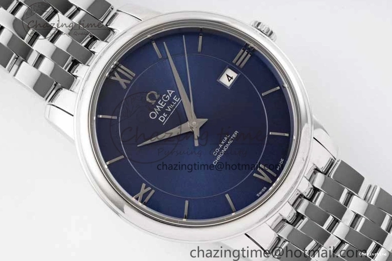 0716 De Ville SS DIWF 1:1 Best Edition Deep Blue Dial SS Markers on SS Bracelet MIYOTA TravelReady 7849